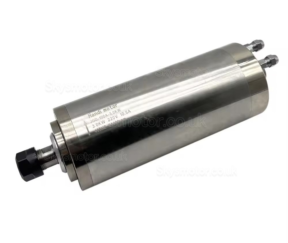 Water Cooled CNC Spindle Motor JGD-100A-3.0KW 110V/220V/380V 3kW 24000RPM ER20 Collet 400Hz